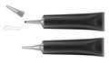 Set of 2 black tubes with long nozzle